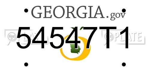 54547T1 Georgia License Plate