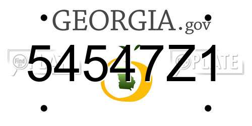 54547Z1 Georgia License Plate