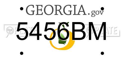 5456BM Georgia License Plate