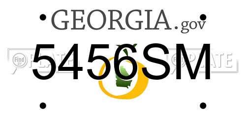 5456SM Georgia License Plate