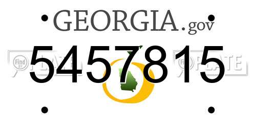5457815 Georgia License Plate