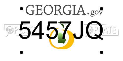 5457JQ Georgia License Plate