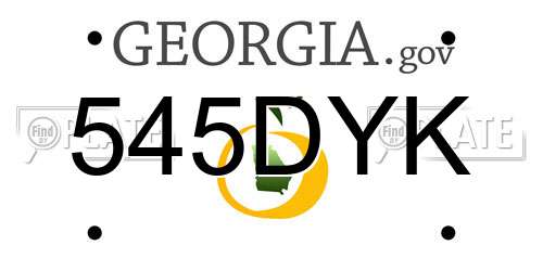 545DYK Georgia License Plate