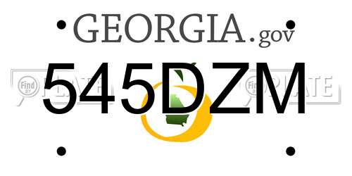 545DZM Georgia License Plate