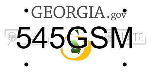 545GSM Georgia License Plate
