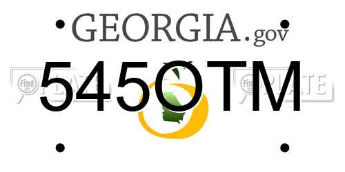 545OTM Georgia License Plate
