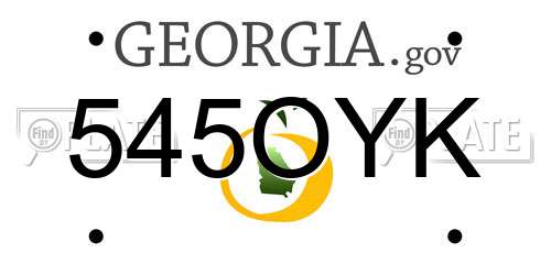 545OYK Georgia License Plate