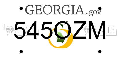 545OZM Georgia License Plate