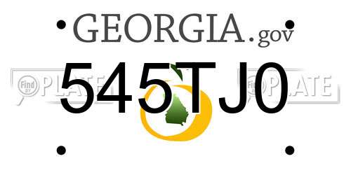 545TJ0 Georgia License Plate