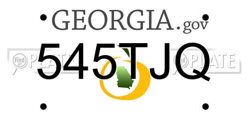 545TJQ Georgia License Plate