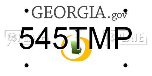 545TMP Georgia License Plate