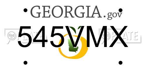 545VMX Georgia License Plate