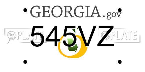 545VZ Georgia License Plate