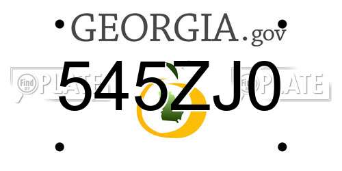 545ZJ0 Georgia License Plate