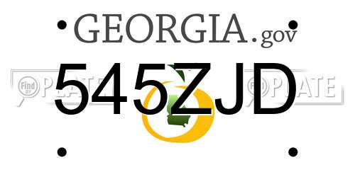 545ZJD Georgia License Plate