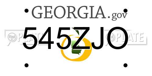545ZJO Georgia License Plate