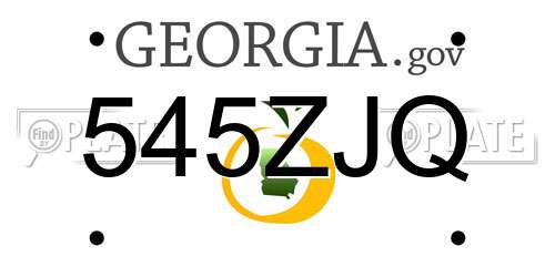 545ZJQ Georgia License Plate