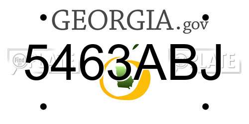 5463ABJ Georgia License Plate