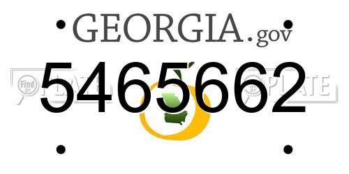 5465662 Georgia License Plate