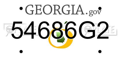 54686G2 Georgia License Plate