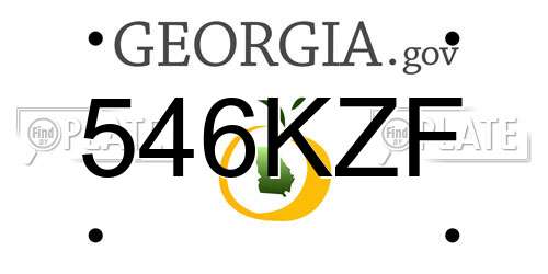 546KZF Georgia License Plate