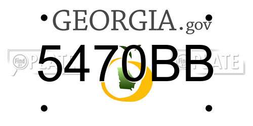 5470BB Georgia License Plate