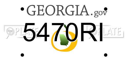 5470RI Georgia License Plate
