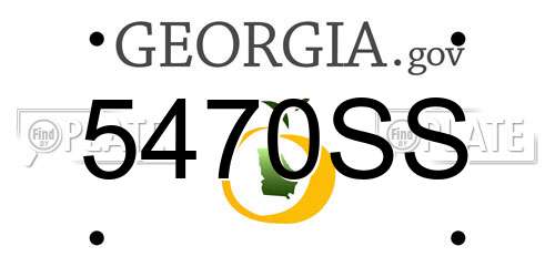 5470SS Georgia License Plate