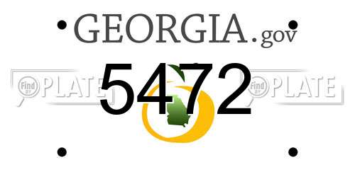 5472 Georgia License Plate