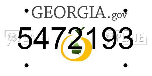 5472193 Georgia License Plate