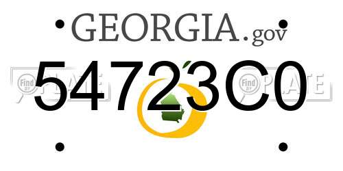 54723C0 Georgia License Plate