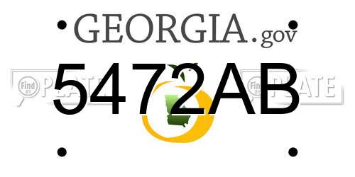 5472AB Georgia License Plate