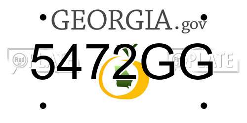 5472GG Georgia License Plate
