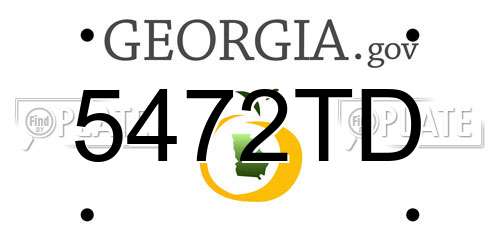 5472TD Georgia License Plate