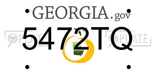 5472TQ Georgia License Plate