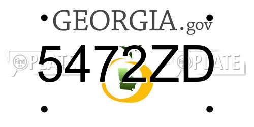 5472ZD Georgia License Plate