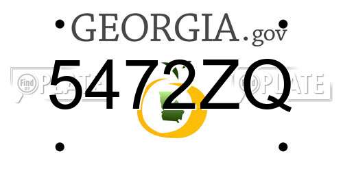 5472ZQ Georgia License Plate