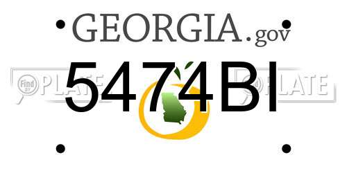 5474BI Georgia License Plate