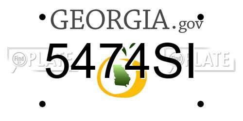 5474SI Georgia License Plate