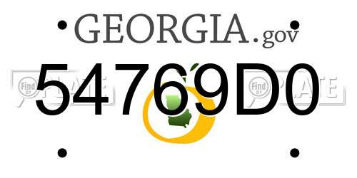 54769D0 Georgia License Plate