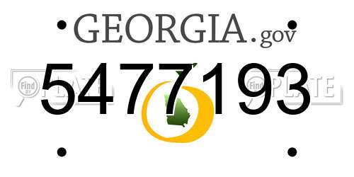 5477193 Georgia License Plate