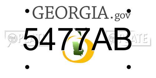 5477AB Georgia License Plate