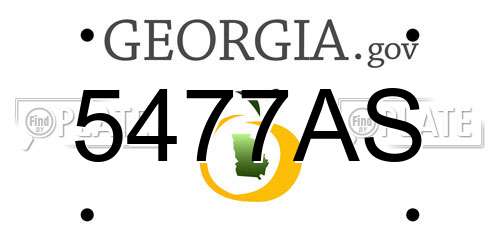 5477AS Georgia License Plate