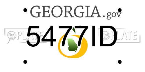 5477ID Georgia License Plate