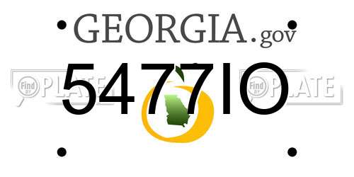 5477IO Georgia License Plate