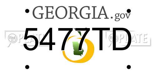 5477TD Georgia License Plate