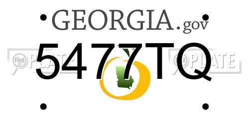 5477TQ Georgia License Plate
