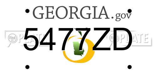 5477ZD Georgia License Plate
