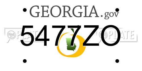5477ZO Georgia License Plate