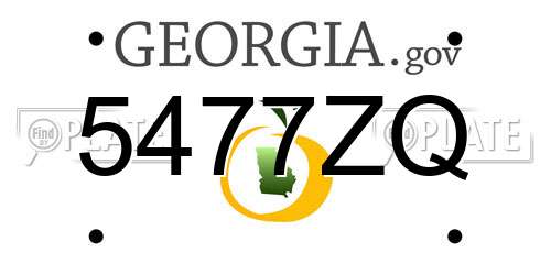 5477ZQ Georgia License Plate